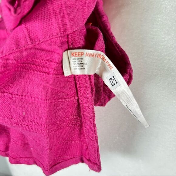 Free People The Look Of Love Tie Open Sides Cotton Top in Hot Pink Size S NEW - Picture 9 of 9